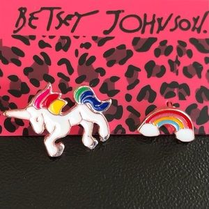 Betsey Johnson Mismatched Enamel Earrings
